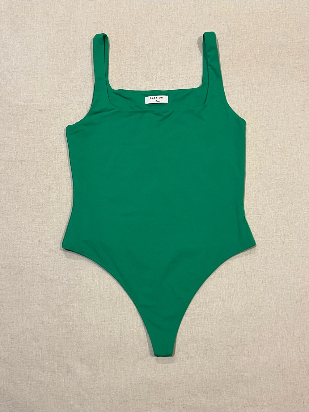 Aritzia Babaton Contour Bodysuit Square Neck Green Size Large